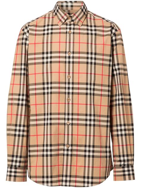 burberry check cotton shirt|check cotton poplin shirt.